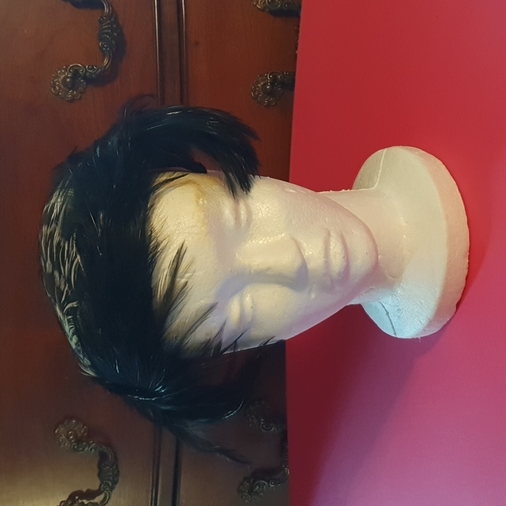 Vintage Black Feather Headband - Picture 2 of 5